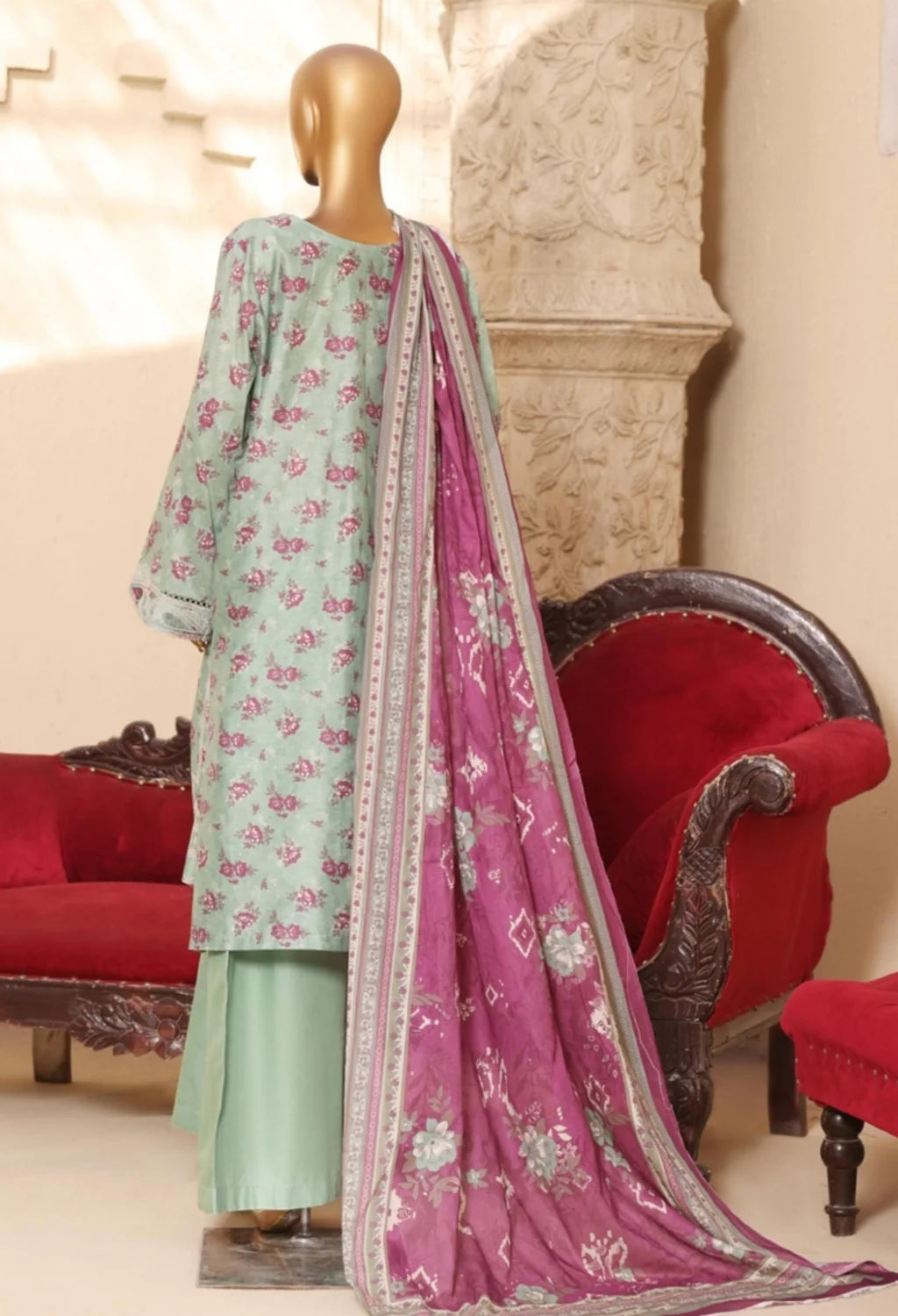 BIN SAEED EXCLUSIVE EMBROIDERED 3PC LSM 0353
