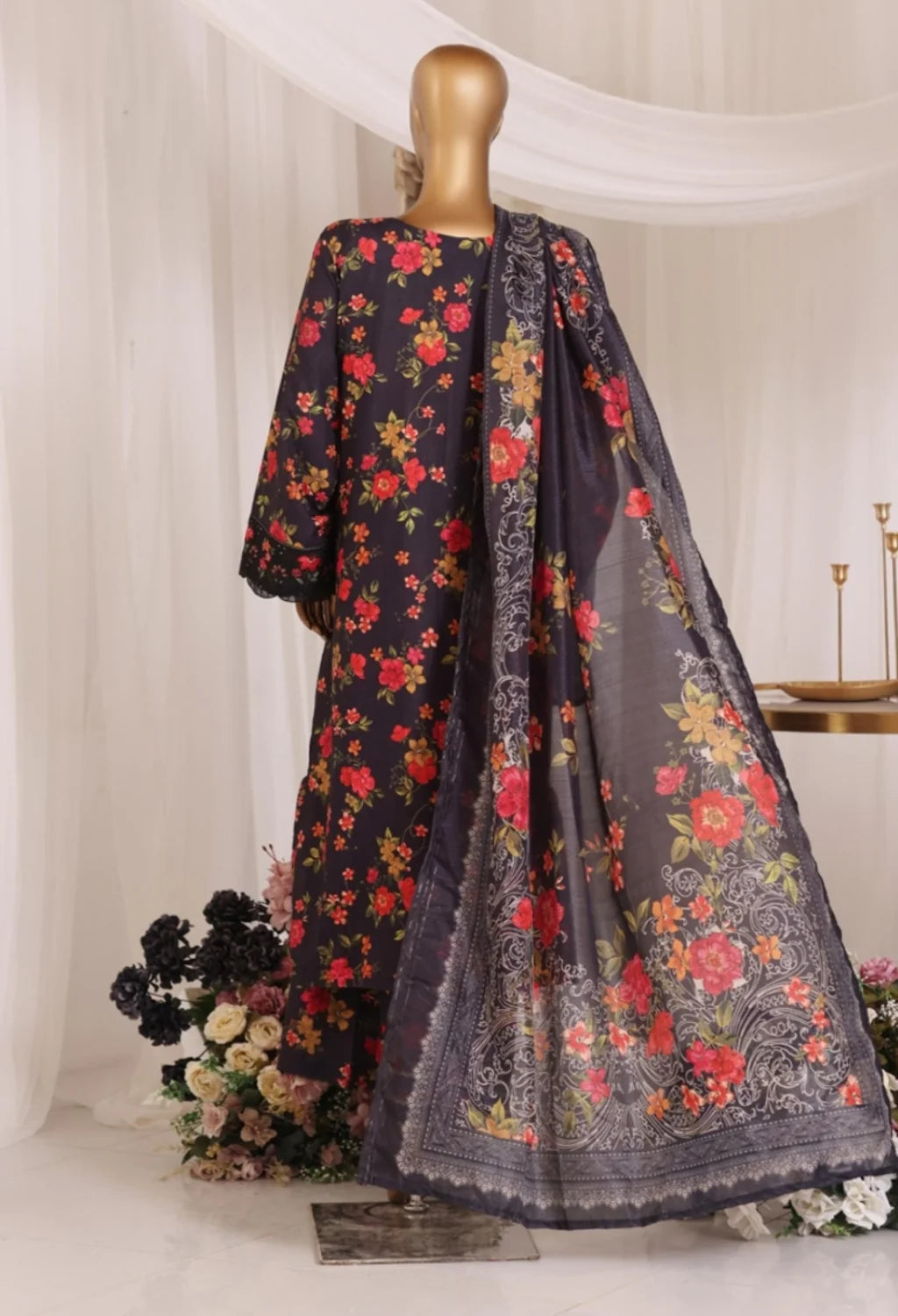 BIN SAEED LUXURY CHIKANKARI & CUTWORKKARI 3PC COLLECTION 01