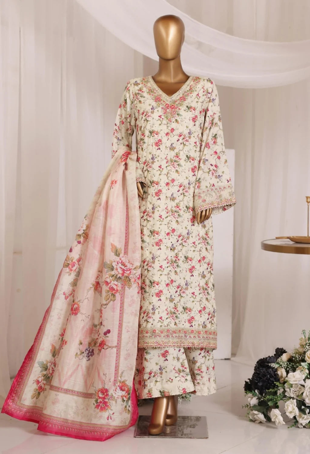 BIN SAEED LUXURY CHIKANKARI & CUTWORKKARI 3PC COLLECTION 03