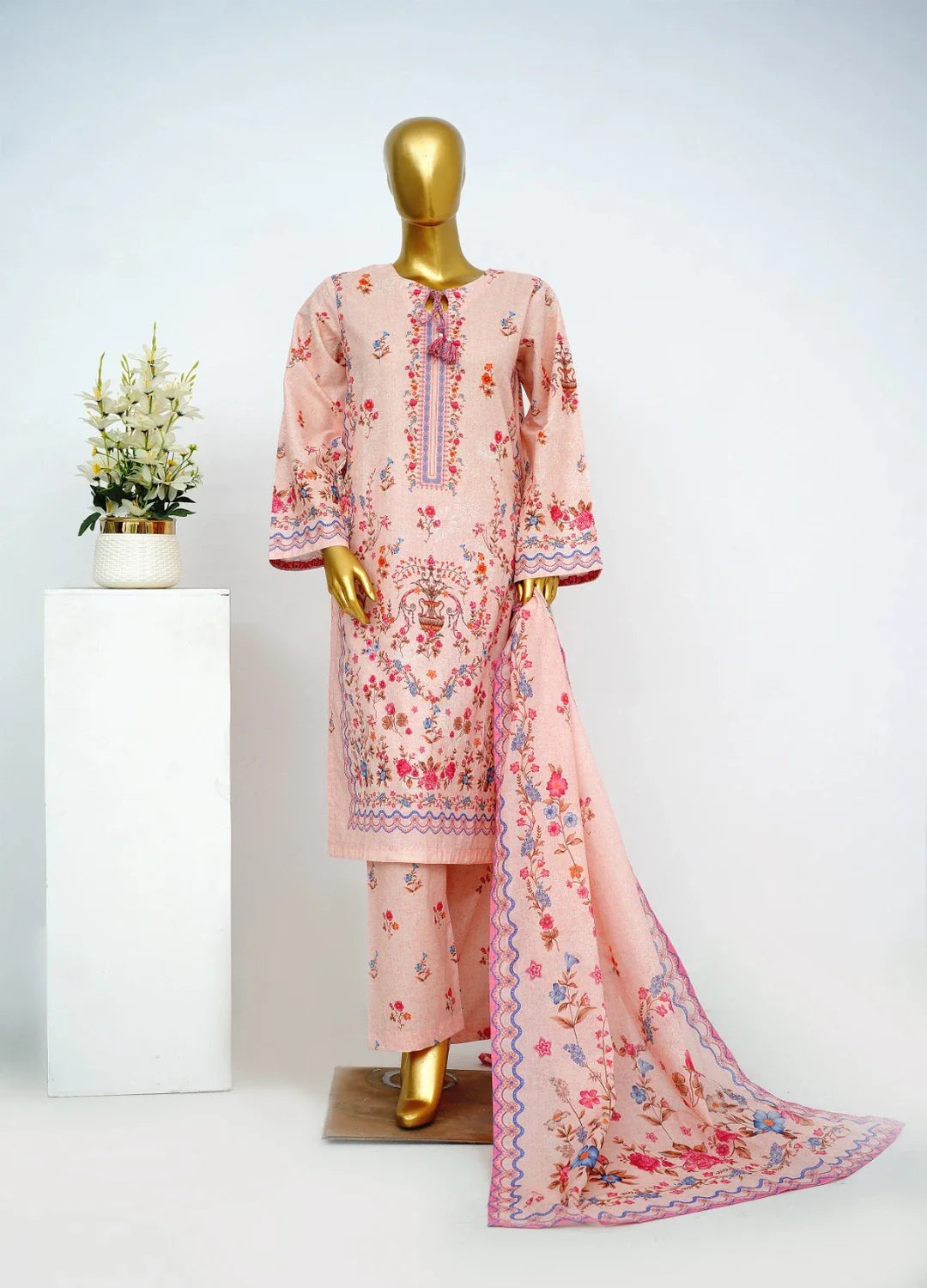 Binsaeed Printed Three piece LSM 0362