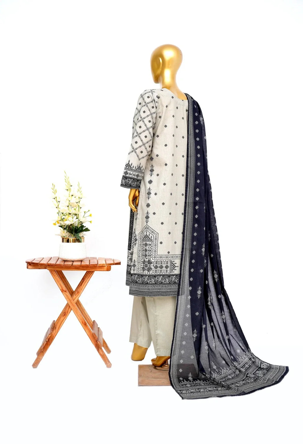 Binsaeed Printed Three piece LSM 0392