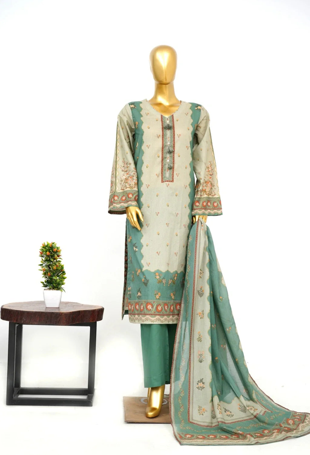 Binsaeed Printed Three piece LSM 0367