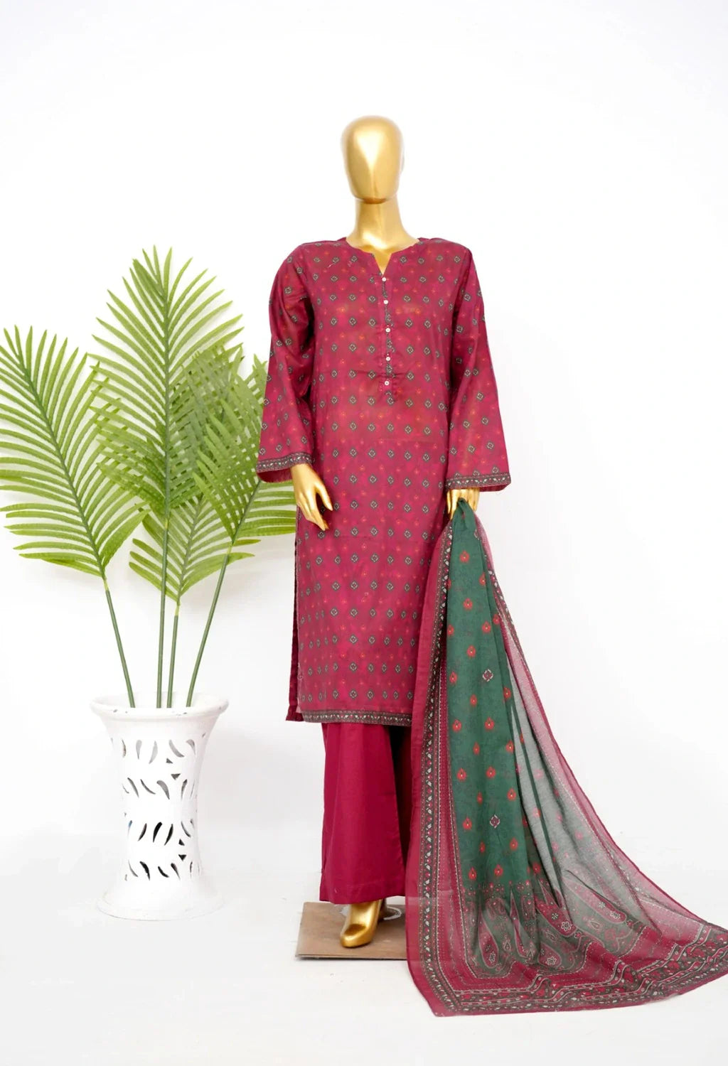 Binsaeed Printed Three piece LSM 0438