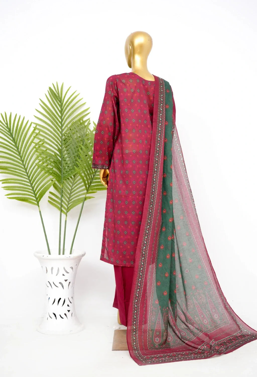 Binsaeed Printed Three piece LSM 0438