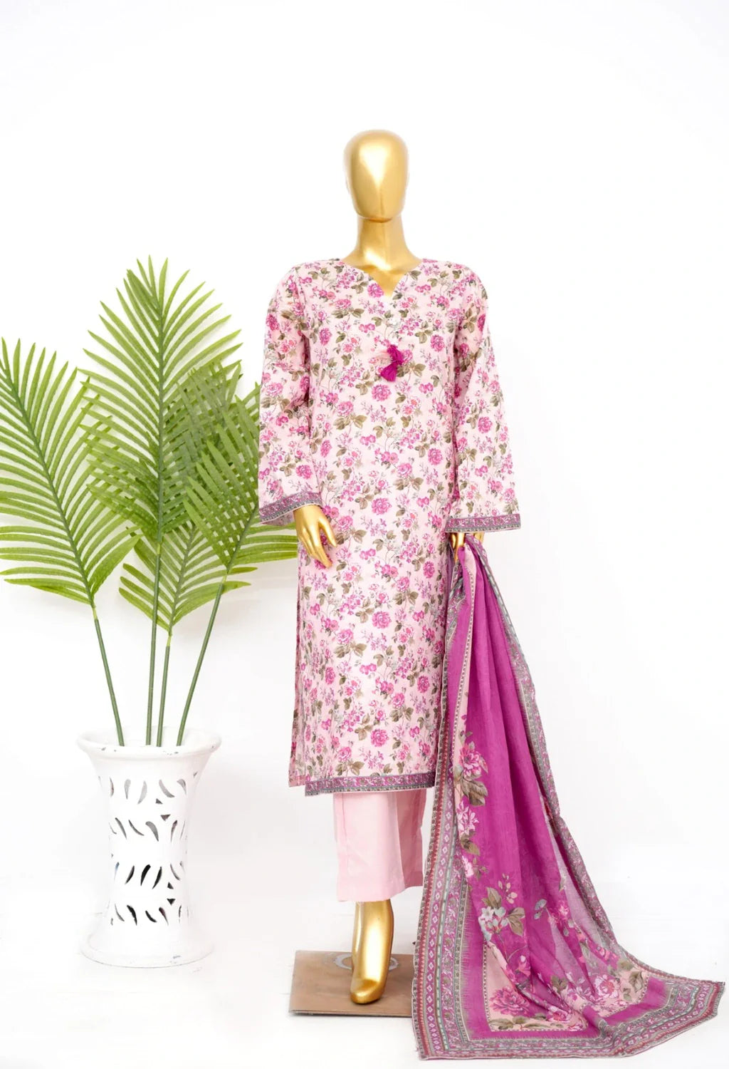 Binsaeed Printed Three piece LSM 0446