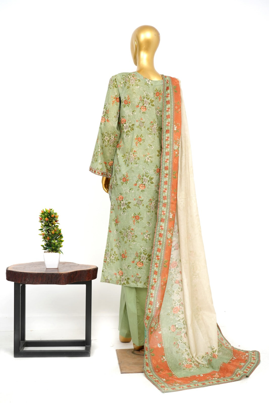 Binsaeed Printed Three piece LSM 0486