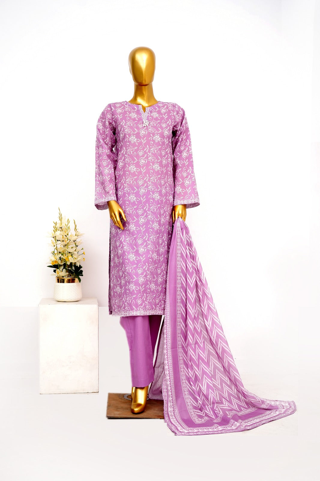 Binsaeed Printed Three piece LSM 0381