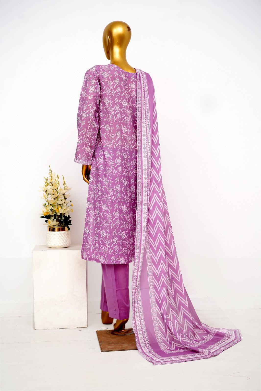 Binsaeed Printed Three piece LSM 0381